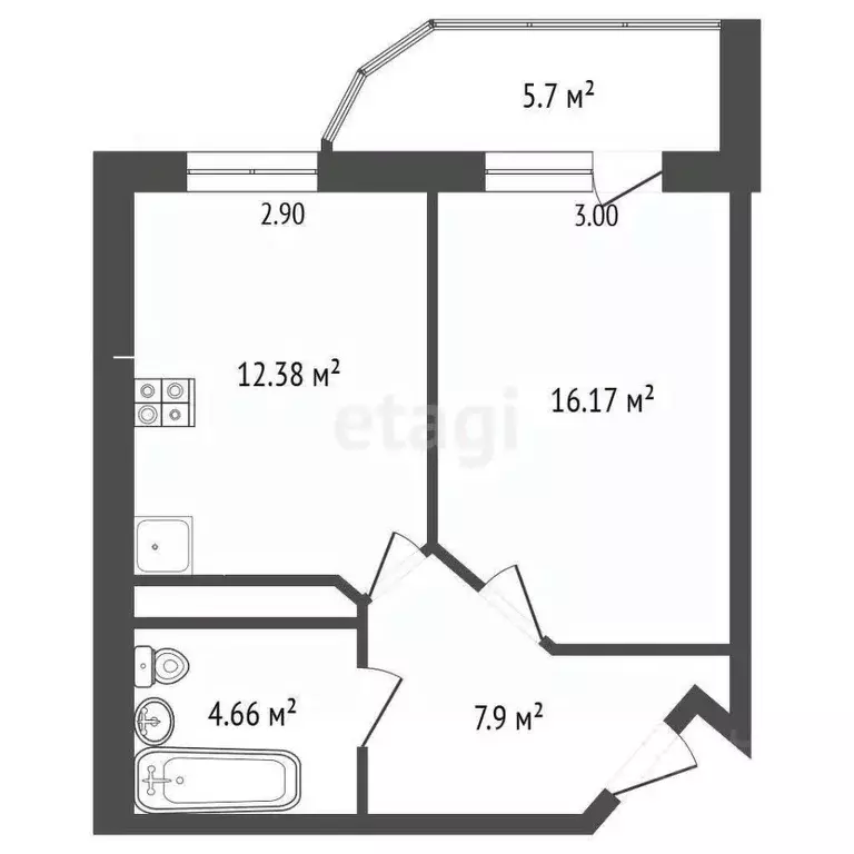 1-к кв. Краснодарский край, Геленджик Крымская ул., 22к3 (45.0 м) - Фото 1