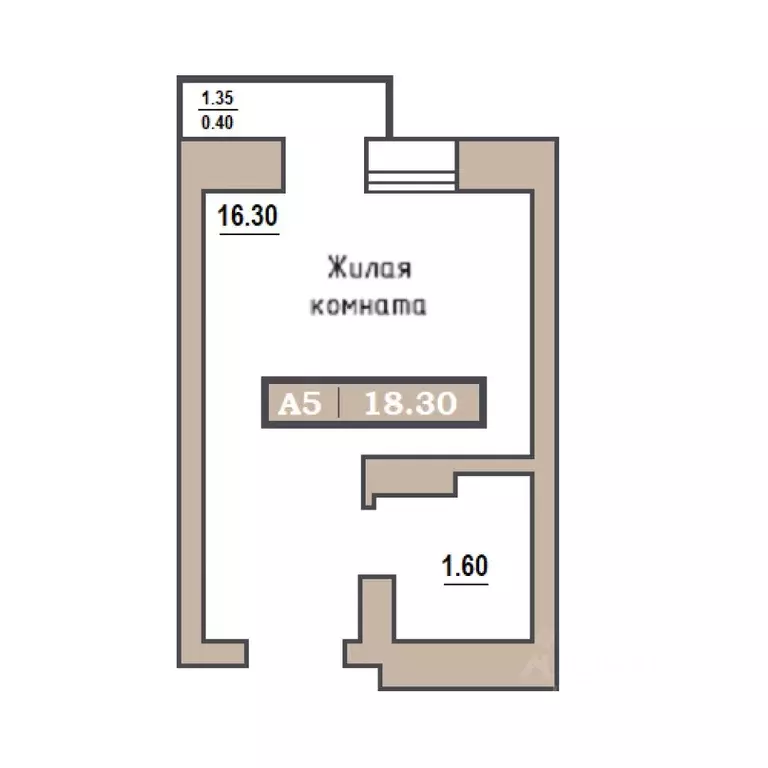 Студия Красноярский край, Красноярск Новая Базаиха мкр,  (18.3 м) - Фото 0