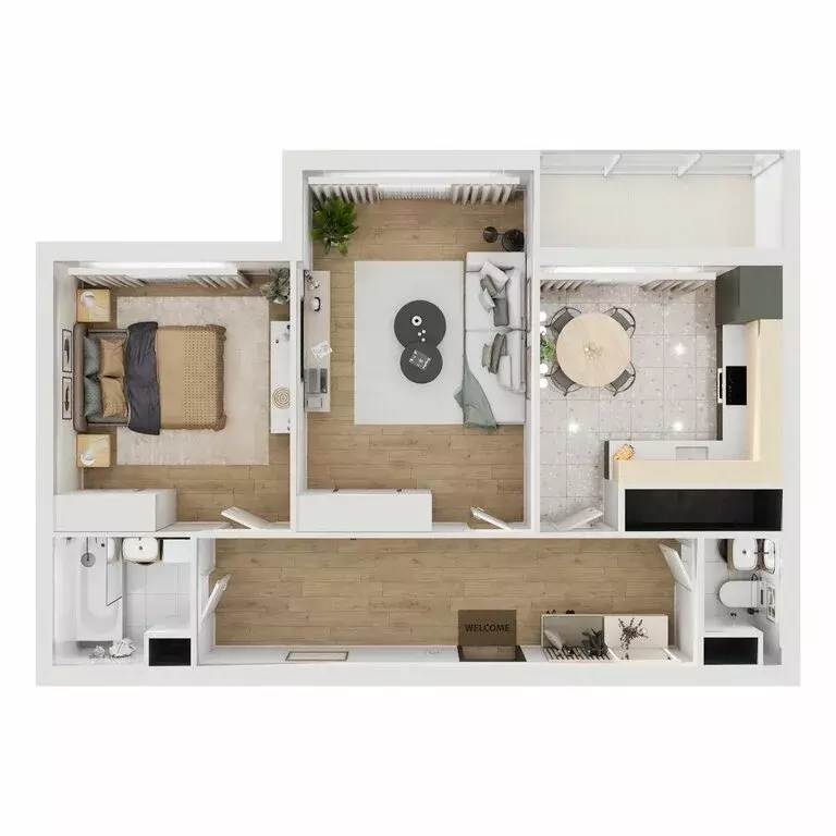 2-комнатная квартира: Тверь, улица Левитана, 76 (64.69 м) - Фото 2