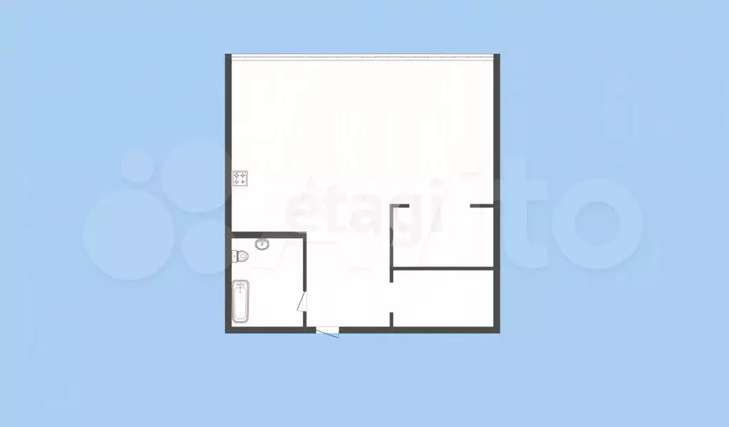 Квартира-студия, 40 м, 2/3 эт. - Фото 0