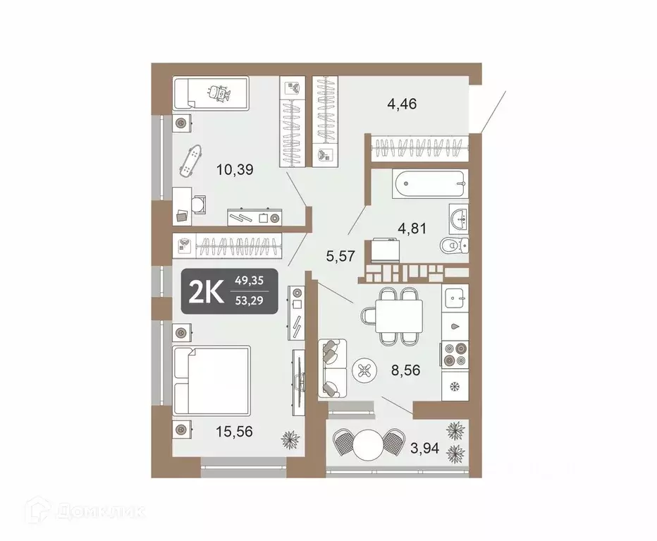 Продаётся 2-к квартира, 50.6 м - Фото 0