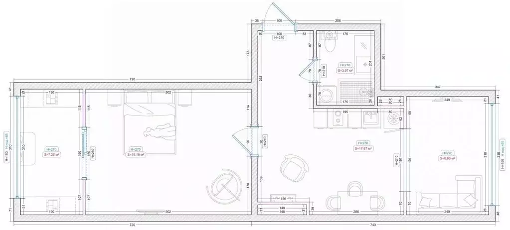 2-к кв. Свердловская область, Екатеринбург ул. Очеретина, 5 (57.5 м) - Фото 1