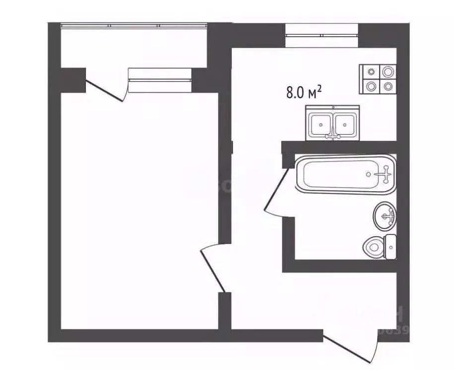 1-к кв. Севастополь ул. Молодых Строителей, 1А (38.0 м) - Фото 2