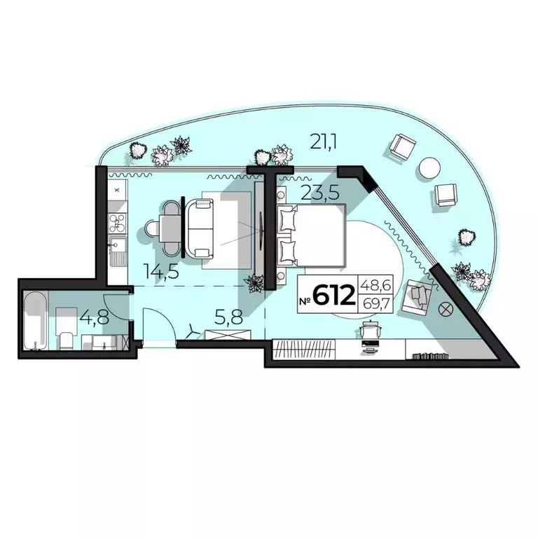 2-к кв. Крым, Ялта ул. Дражинского (69.7 м) - Фото 1
