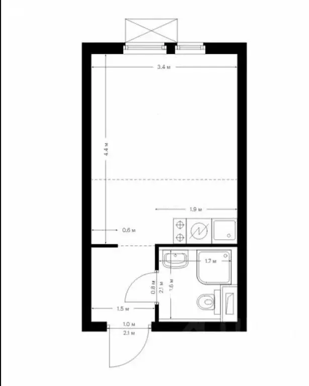 Квартира-студия: Котельники, Новая улица, 3 (20 м) - Фото 1