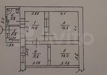 2-к. квартира, 57,7 м, 1/2 эт. - Фото 0
