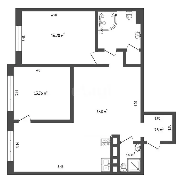 3-комнатная квартира: Кемерово, проспект Ленина, 138Б (91.4 м) - Фото 0