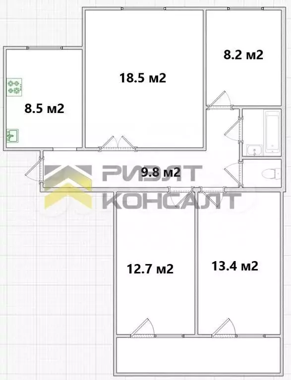 4-к. квартира, 75 м, 6/9 эт. - Фото 0