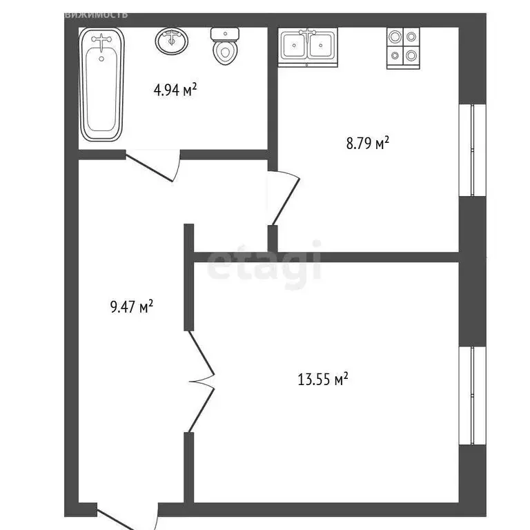 1-комнатная квартира: Самара, Чапаевская улица, 120 (37 м) - Фото 1