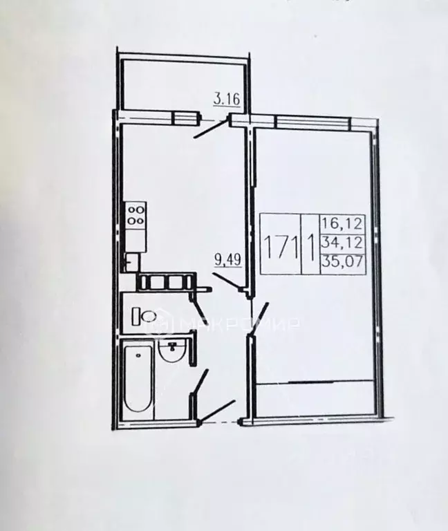1-к кв. Санкт-Петербург, Санкт-Петербург, Красное Село Гатчинское ш., ... - Фото 2