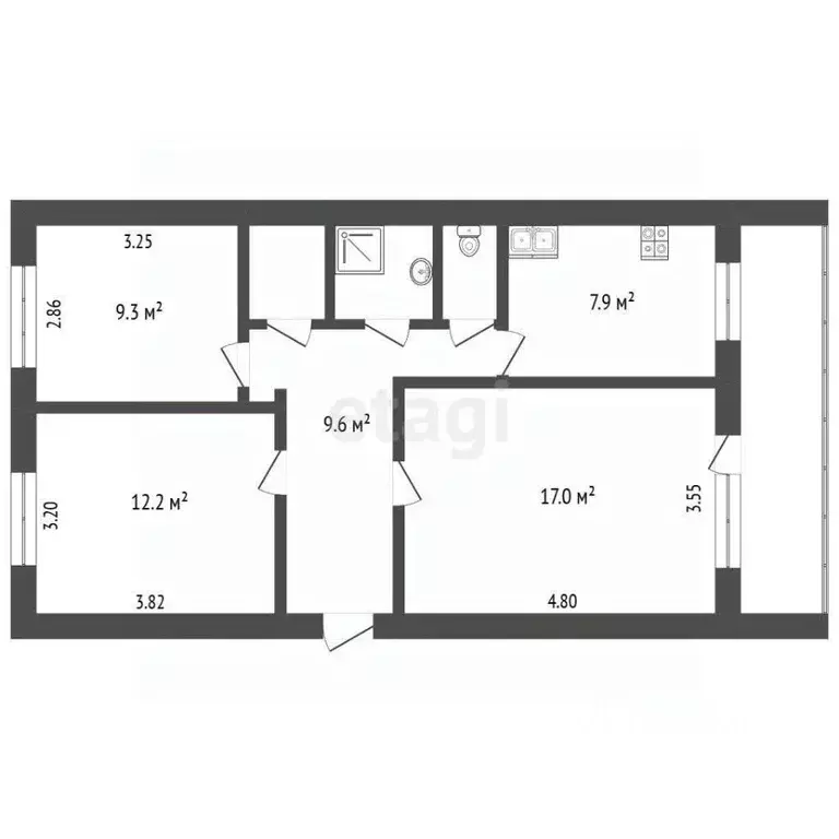 3-к кв. Ярославская область, Ярославль просп. Авиаторов, 102к2 (61.7 ... - Фото 2