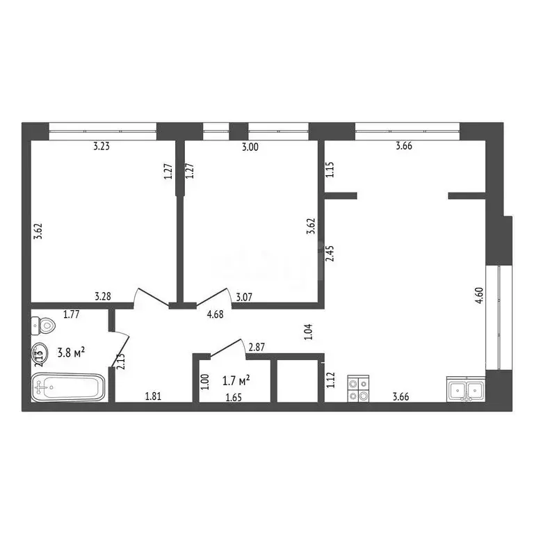 2-комнатная квартира: Тюмень, улица Тимофея Чаркова, 83 (56.4 м) - Фото 0