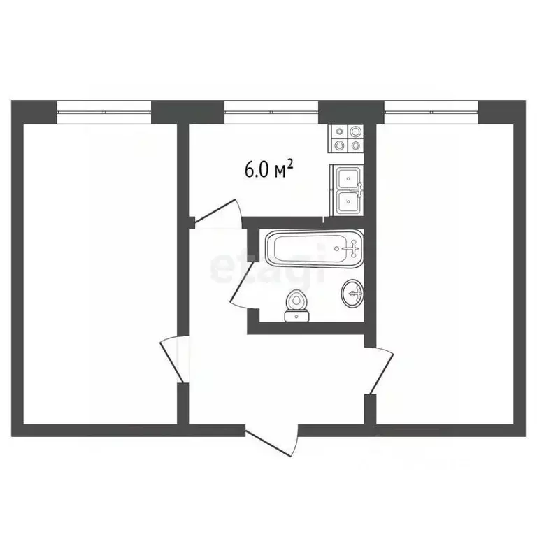 2-к кв. Белгородская область, Волоконовка рп ул. Мизерского, 31Б (44.3 ... - Фото 1