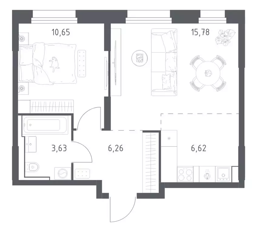 1-комнатная квартира: Красногорск, жилой комплекс Квартал Строгино, к1 ... - Фото 1