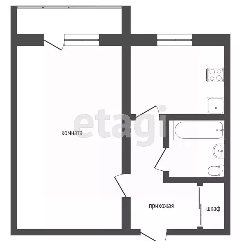 1-к кв. Челябинская область, Челябинск ул. Образцова, 21 (34.5 м) - Фото 2
