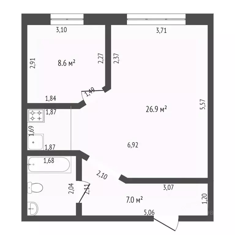 2-к кв. Карелия, Петрозаводск Кемская ул., 21 (61.0 м) - Фото 1