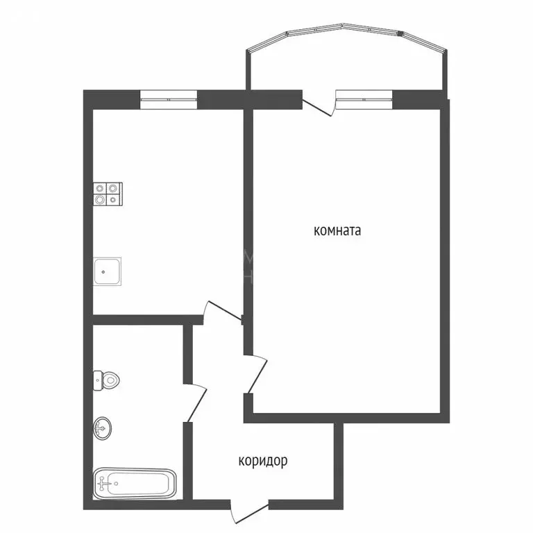 1-комнатная квартира: Тюмень, улица Героев Космоса, 23 (35.3 м) - Фото 0