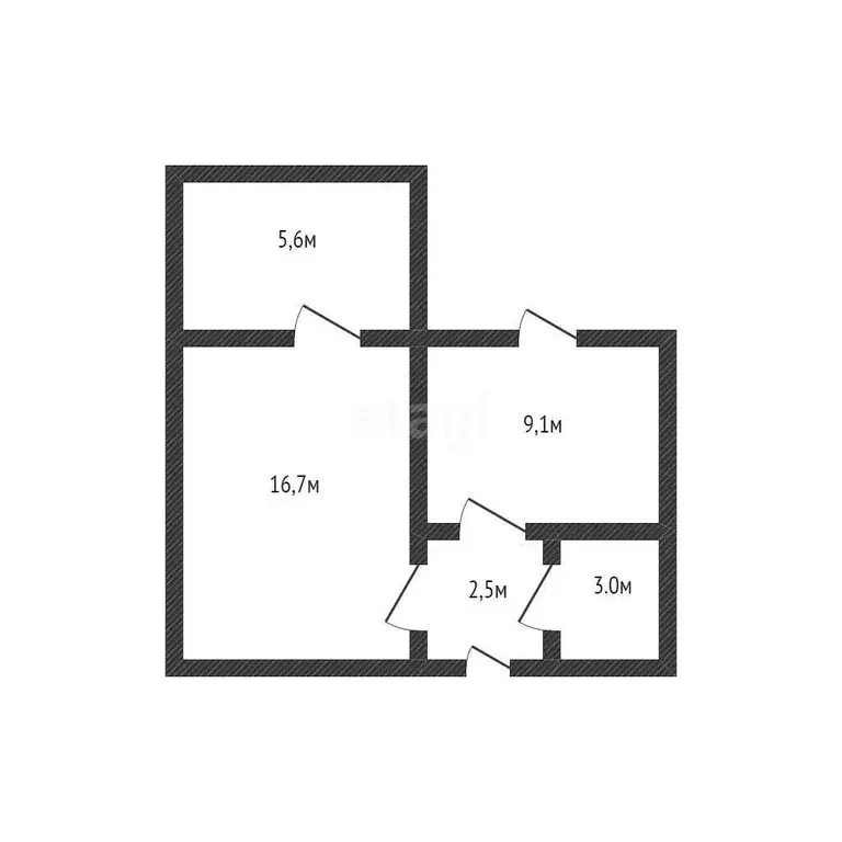 1-комнатная квартира: аул Новая Адыгея, Бжегокайская улица, 92 (32 м) - Фото 0