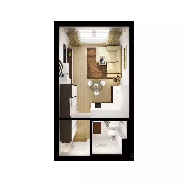 Студия Москва Кавказский бул., 51к2 (19.8 м) - Фото 1