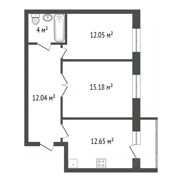 2-к кв. Иркутская область, Иркутск ул. Ржанова, 45/5 (62.0 м) - Фото 2