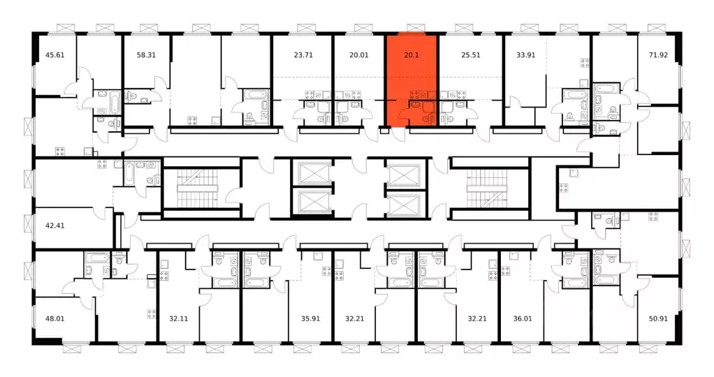 Студия Москва Новоостаповская ул., 7к2 (19.5 м) - Фото 2