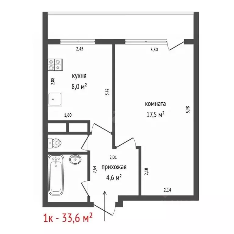 1-к кв. Свердловская область, Екатеринбург Юго-Западный жилрайон, бул. ... - Фото 2