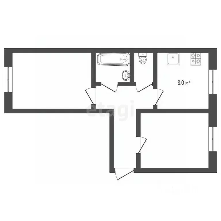 2-к кв. Тюменская область, Тюмень ул. Московский Тракт, 179 (52.5 м) - Фото 1