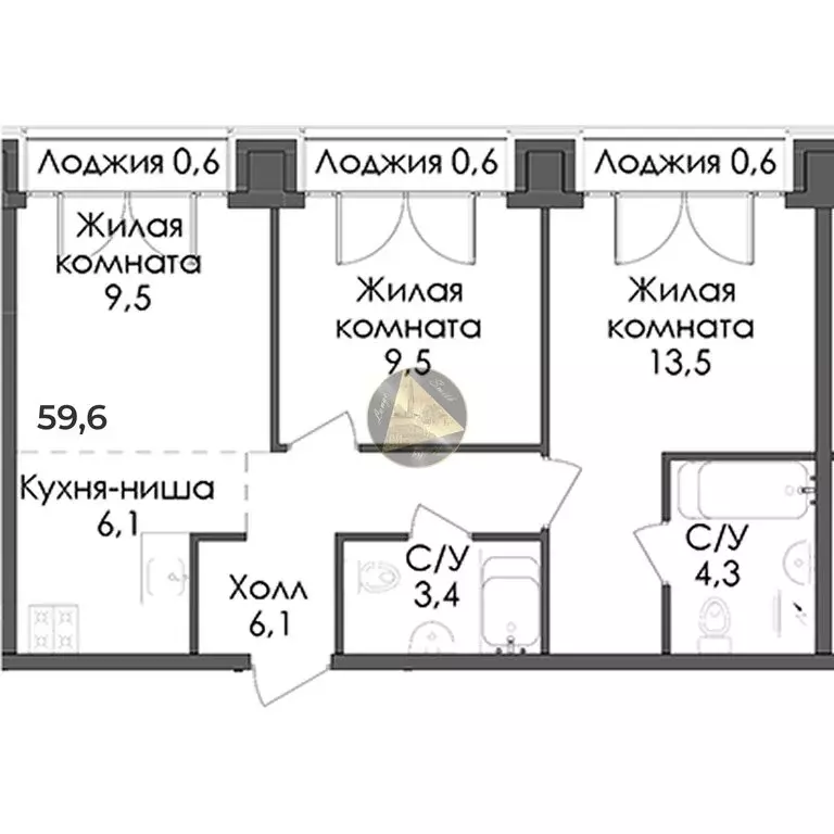 2-комнатная квартира: Санкт-Петербург, набережная Обводного канала, ... - Фото 1