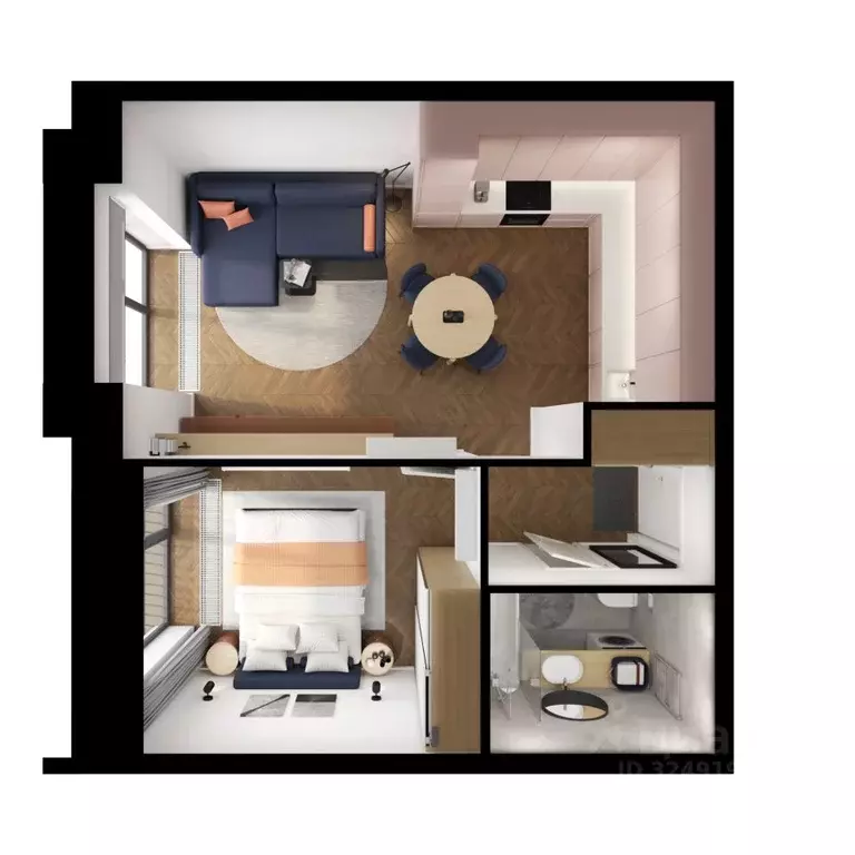 1-к кв. Татарстан, Казань Ботаническая 3 жилой комплекс, 2 (42.4 м) - Фото 2