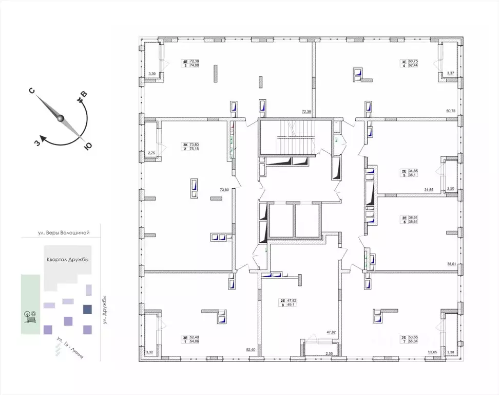 4-к кв. Кемеровская область, Кемерово ул. Дружбы, 10 (74.08 м) - Фото 2