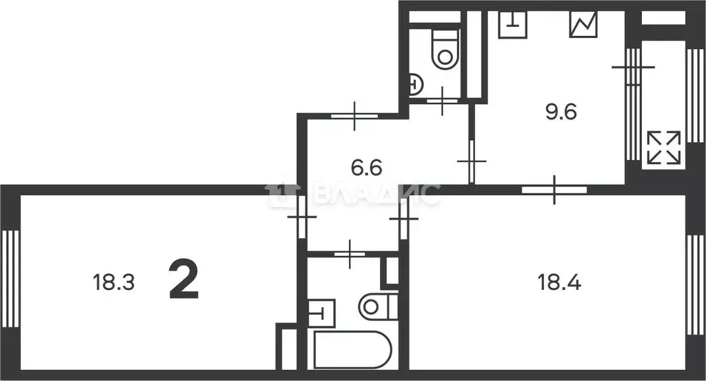 2-комнатная квартира: Москва, улица Маршала Ерёменко, 5к1 (57.8 м) - Фото 1