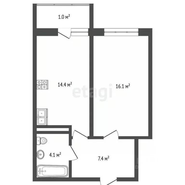 1-к кв. Краснодарский край, Анапа ул. Ленина, 241к2 (43.0 м) - Фото 2