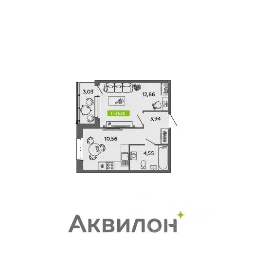 1-к кв. Архангельская область, Архангельск 6-й мкр,  (33.43 м) - Фото 0