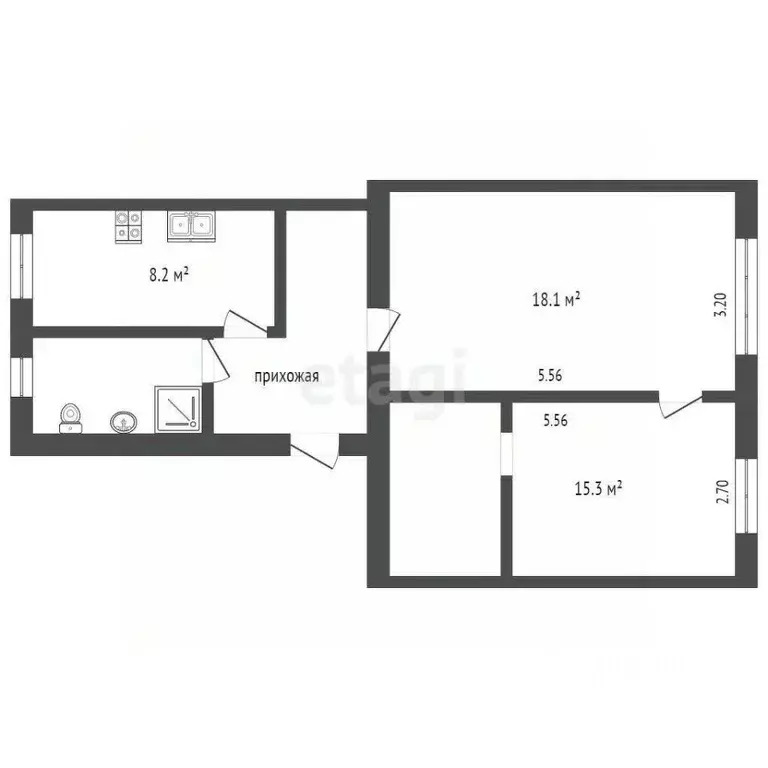 3-к кв. Вологодская область, Вологда ул. Преображенского, 9 (50.9 м) - Фото 2