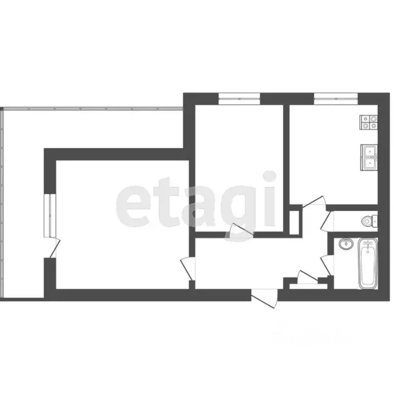 2-к кв. тюменская область, тюмень ул. федюнинского, 7 (50.7 м) - Фото 0