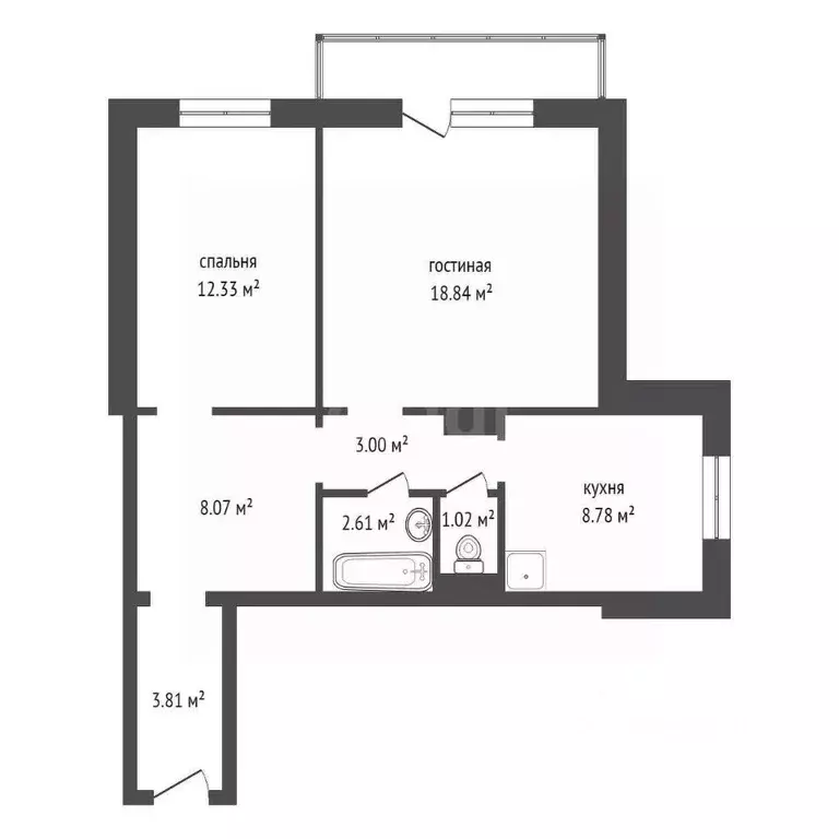 2-к кв. Красноярский край, Красноярск Нанжуль-Солнечный мкр, ул. ... - Фото 1