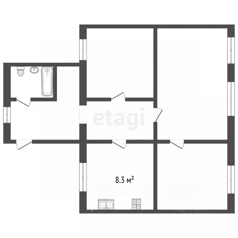 3-к кв. Тульская область, Суворовский район, Северо-Западное с/пос, ... - Фото 1