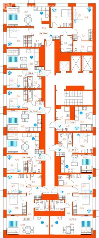 2-комнатная квартира: Тюмень, улица Ветеранов Труда, 36 (109.7 м) - Фото 1