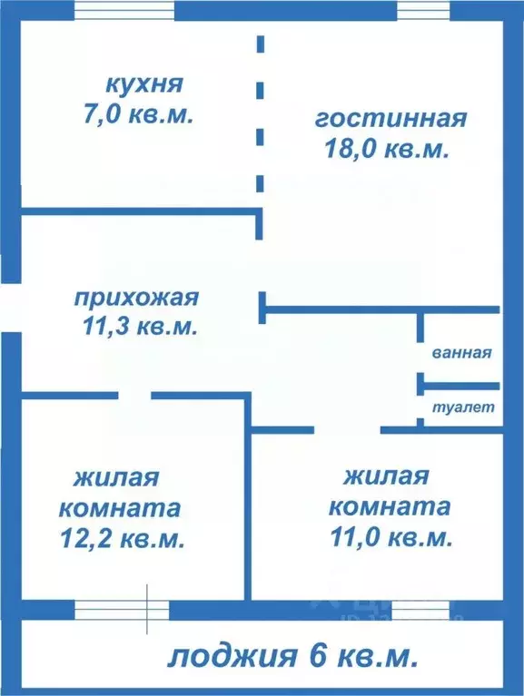 3-к кв. Амурская область, Благовещенск Краснофлотская ул., 53 (64.2 м) - Фото 1