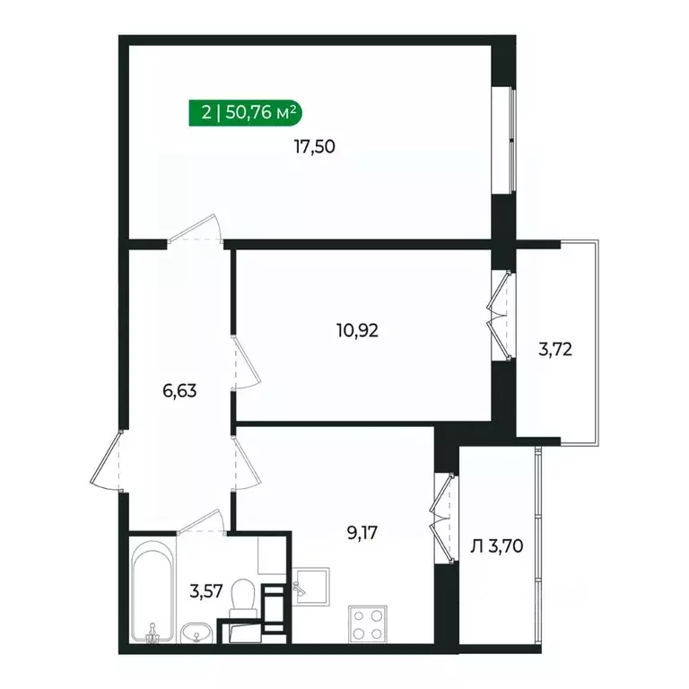 2-к кв. Ленинградская область, Сертолово Всеволожский район, ... - Фото 2