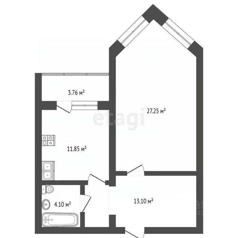 1-к кв. Самарская область, Самара просп. Карла Маркса, 55 (61.7 м) - Фото 1