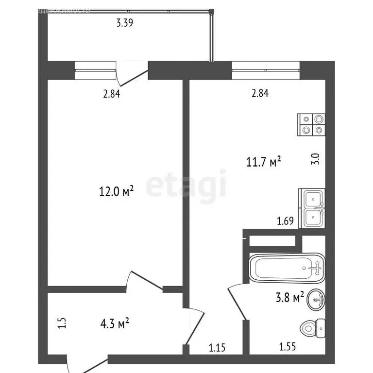 1-комнатная квартира: Миасс, бульвар Карпова, 9 (32 м) - Фото 1