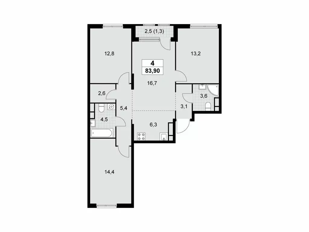 4-комнатная квартира: Москва, Бартеневская улица, 18к1 (83.9 м) - Фото 1