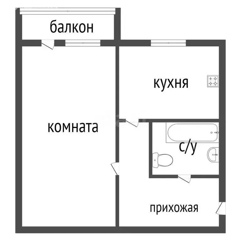 1-комнатная квартира: Курган, улица Аргентовского, 22 (29.8 м) - Фото 0