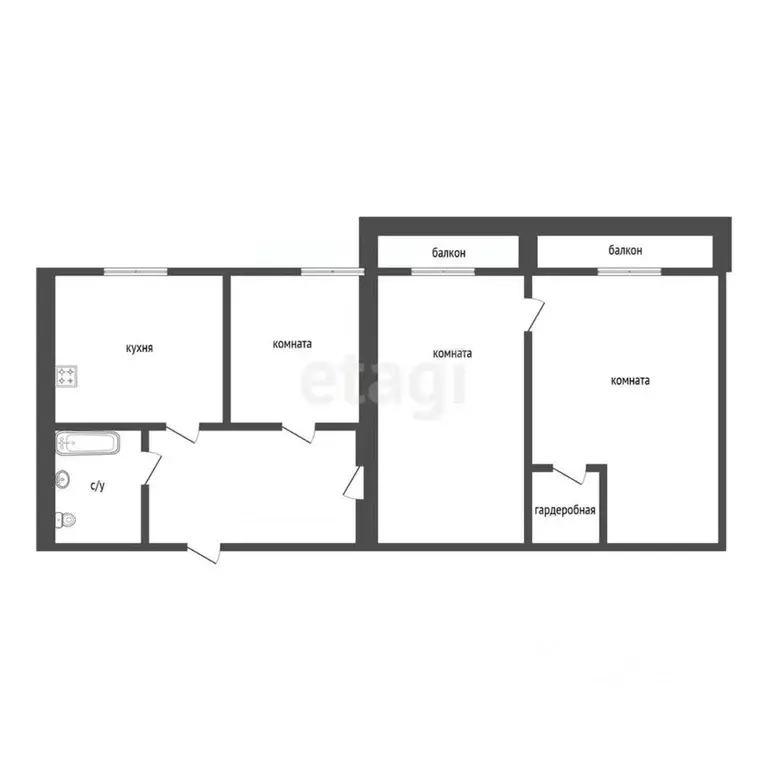 3-к кв. Курганская область, Курган ул. Победы, 4 (63.2 м) - Фото 1