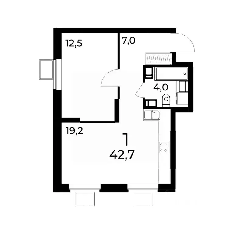 1-к кв. Нижегородская область, Нижний Новгород ул. Усиевича (42.7 м) - Фото 1