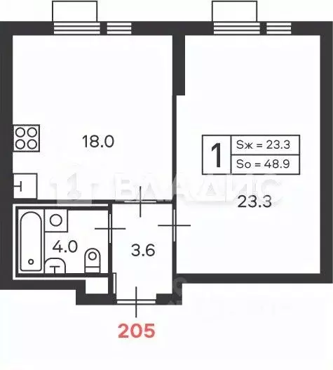 1-к кв. Москва Дмитровское ш., вл89 (48.9 м) - Фото 1