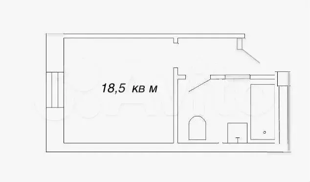 Квартира-студия, 15,7 м, 1/8 эт. - Фото 0