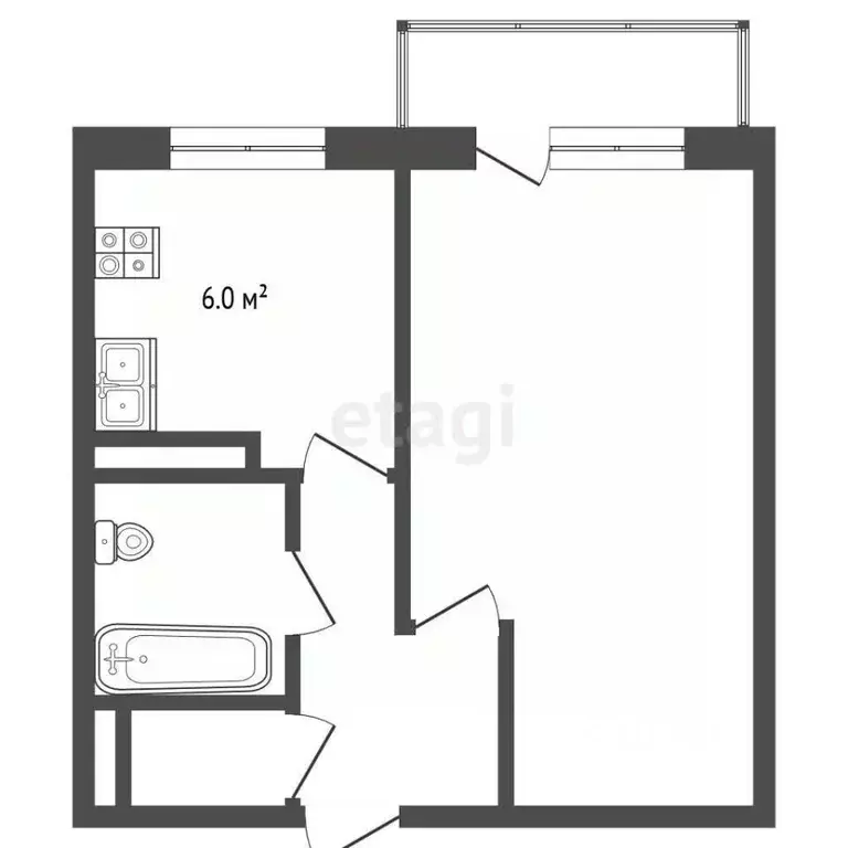 1-к кв. Забайкальский край, Читинский район, Новокручининский пгт ул. ... - Фото 1