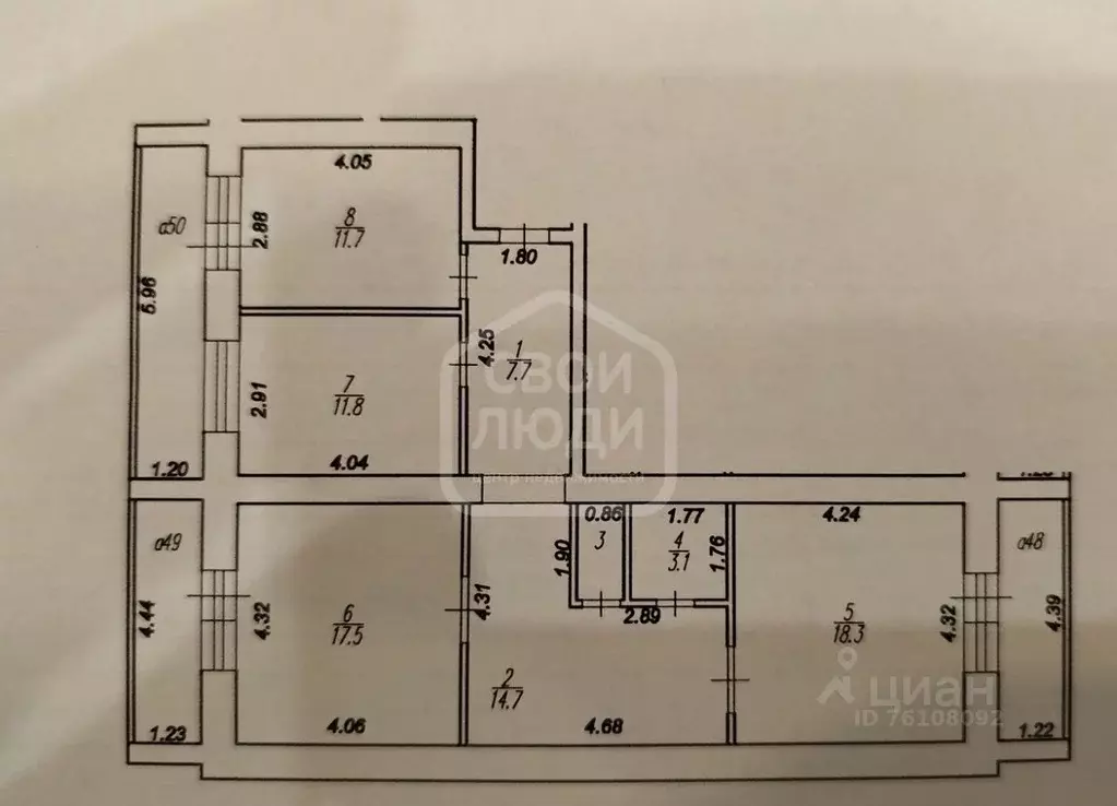 3-к кв. Рязанская область, Рязань Московский р-н, ул. Костычева, 7к2 ... - Фото 2